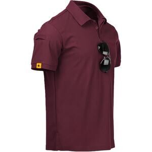 NWT ~ Men's Wine Red Breathable Moisture Wicking Golf Polo Shirt ~ Size XL